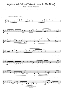 page one of Against All Odds (Take A Look At Me Now) (Clarinet Solo)