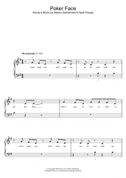 page one of Poker Face (5-Finger Piano)