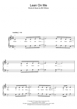 page one of Lean On Me (5-Finger Piano)