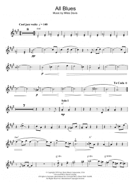 page one of All Blues (Clarinet Solo)