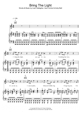 page one of Bring The Light (Piano, Vocal & Guitar Chords)