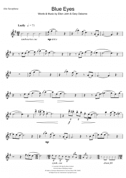 page one of Blue Eyes (Alto Sax Solo)