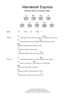 page one of Marrakesh Express (Guitar Chords/Lyrics)