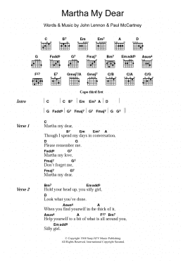 page one of Martha My Dear (Guitar Chords/Lyrics)