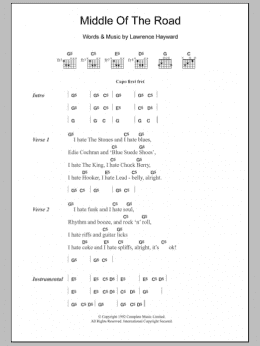 page one of Middle Of The Road (Guitar Chords/Lyrics)