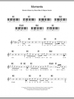 page one of Moments (Piano Chords/Lyrics)