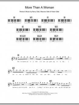 page one of More Than A Woman (Piano Chords/Lyrics)