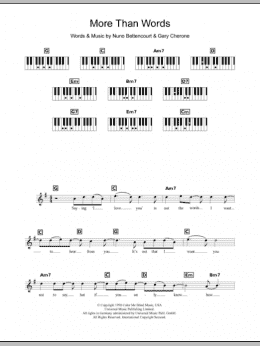 page one of More Than Words (Piano Chords/Lyrics)