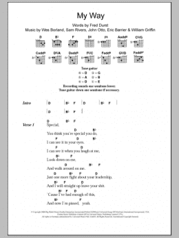 page one of My Way (Guitar Chords/Lyrics)