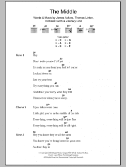 page one of The Middle (Guitar Chords/Lyrics)