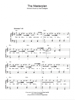 page one of The Masterplan (Easy Piano)