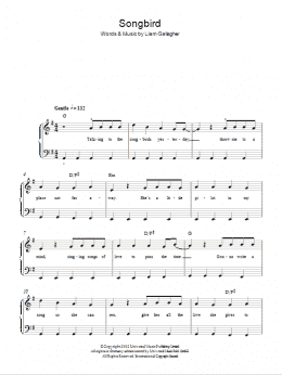 page one of Songbird (Easy Piano)