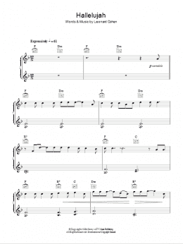 page one of Hallelujah (Easy Piano)