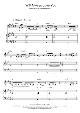 page one of I Will Always Love You (Piano & Vocal)