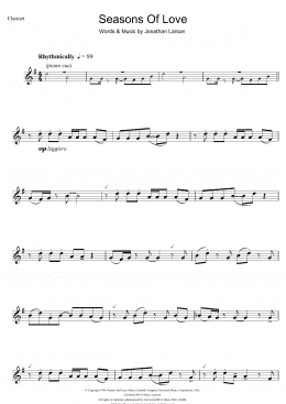 page one of Seasons Of Love (from Rent) (Clarinet Solo)