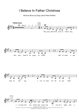 page one of I Believe In Father Christmas (Clarinet Solo)