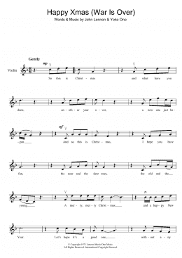 page one of Happy Xmas (War Is Over) (Violin Solo)