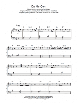 page one of On My Own (Piano Solo)