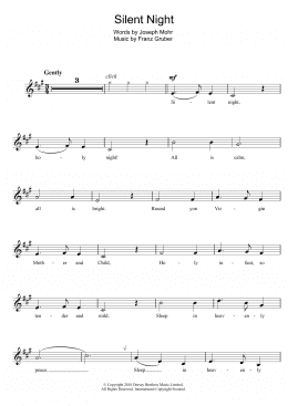 page one of Silent Night (Clarinet Solo)