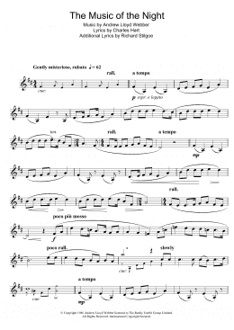 page one of The Music Of The Night (from The Phantom Of The Opera) (Clarinet Solo)