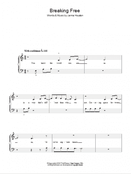 page one of Breaking Free (from High School Musical) (Easy Piano)