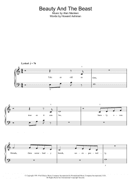 page one of Beauty And The Beast (5-Finger Piano)