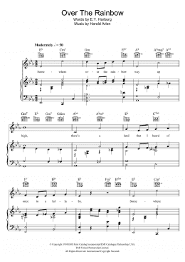 page one of Over The Rainbow (from 'The Wizard Of Oz') (Piano, Vocal & Guitar Chords (Right-Hand Melody))