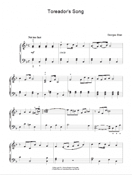 page one of Toreador's Song (from Carmen) (Easy Piano)