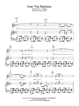 page one of Over The Rainbow (Piano, Vocal & Guitar Chords)