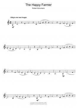 page one of The Happy Farmer (Clarinet Solo)