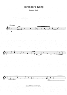 page one of Toreador's Song (from Carmen) (Clarinet Solo)