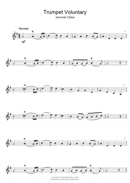 page one of Trumpet Voluntary (Clarinet Solo)