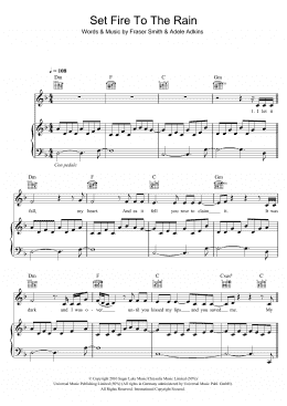 page one of Set Fire To The Rain (Piano, Vocal & Guitar Chords)