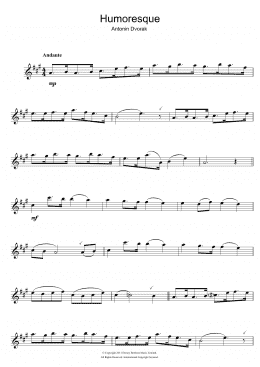 page one of Humoresque (Alto Sax Solo)