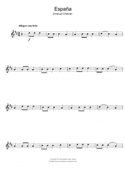 page one of Espana (Alto Sax Solo)