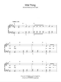 page one of Wild Thing (Easy Piano)