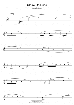 page one of Clair De Lune (Flute Solo)