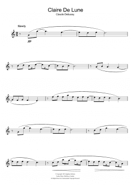 page one of Clair De Lune (Alto Sax Solo)