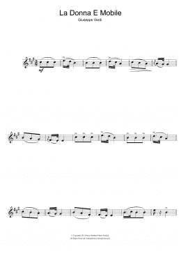 page one of La Donna E Mobile (Flute Solo)