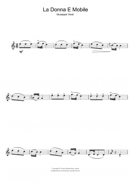 page one of La Donna E Mobile (Clarinet Solo)