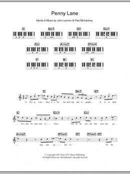 page one of Penny Lane (Piano Chords/Lyrics)