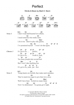 page one of Perfect (Guitar Chords/Lyrics)