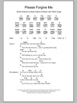 page one of Please Forgive Me (Guitar Chords/Lyrics)