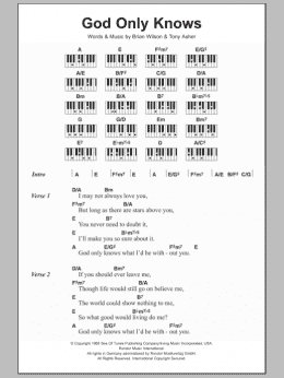 page one of God Only Knows (Piano Chords/Lyrics)