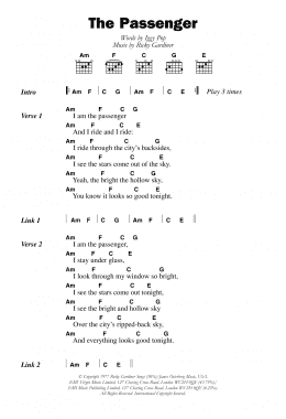 page one of The Passenger (Guitar Chords/Lyrics)