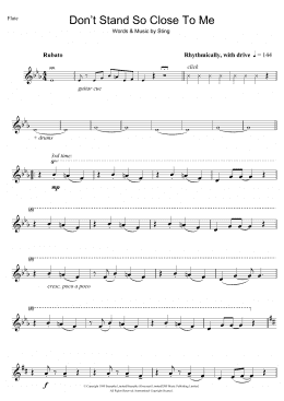 page one of Don't Stand So Close To Me (Flute Solo)