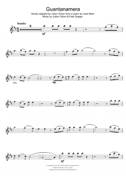 page one of Guantanamera (Alto Sax Solo)