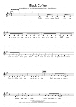 Black Coffee, (easy) sheet music for piano solo (PDF)