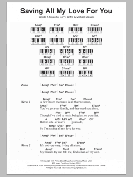 page one of Saving All My Love For You (Piano Chords/Lyrics)