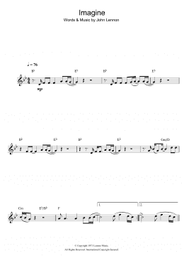 page one of Imagine (Clarinet Solo)